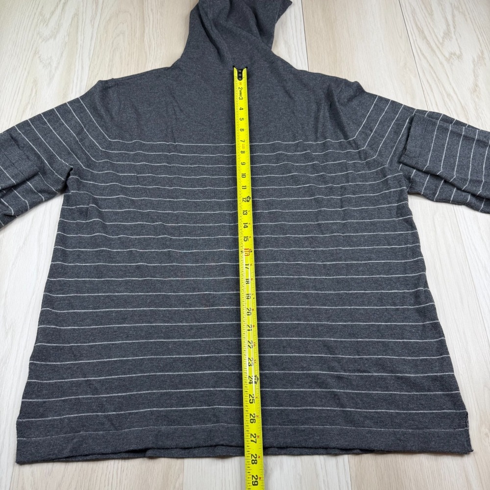 FJ 1857 Mens Gray Classic Stripped Long Sleeve Cashmere Pullover Hoodie Size XL - Picture 7 of 8